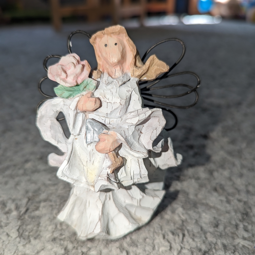 Angel Figurine with Rose